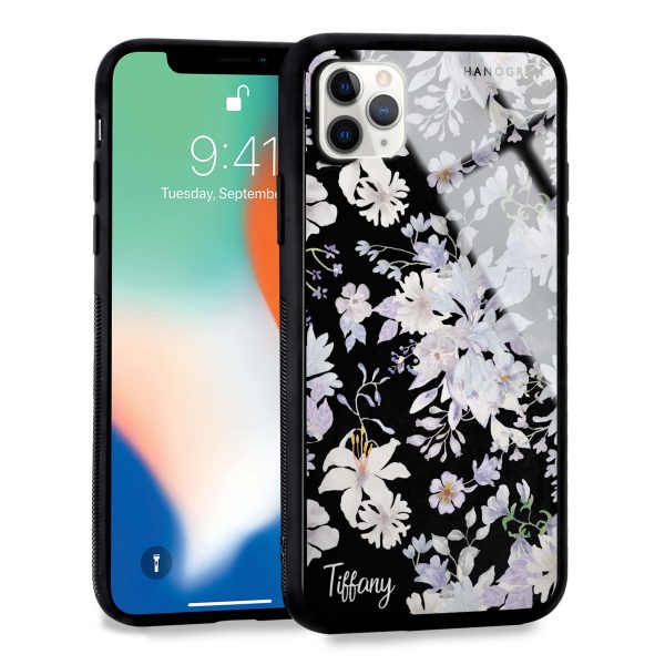 Serene Flowers Pattern iPhone 11 Pro Max Glass Case Online now