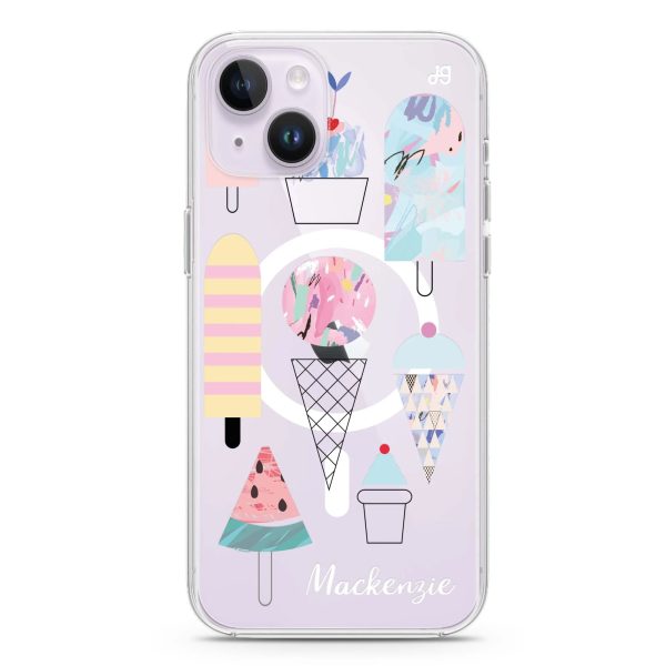 Artistic Ice cream II iPhone 14 Plus MagSafe Compatible Ultra Clear Case Cheap