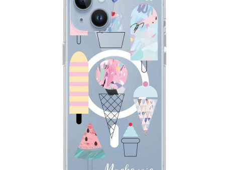 Artistic Ice cream II iPhone 14 Plus MagSafe Compatible Ultra Clear Case Cheap